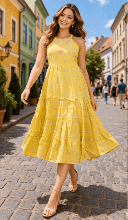 Yellow Leaf Festive Dress